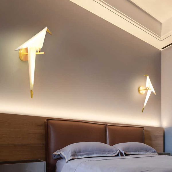 Applique murale LED de luxe moderne lumière petit oiseau 110V 220V support lumière pour chambre de chevet salon loft décoration luminaire 210724