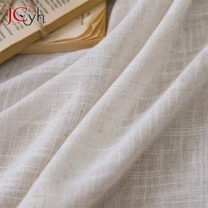 Rideau de fenêtre transparent Beige aspect lin moderne, pour salon chambre à coucher, Style européen, Tende Contias solide naturel, draperies Firany 240113