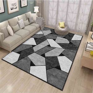 Moderne woonkamer tapijt geometrische Nordic 3D bedrukte grote tapijten Woondecoratie Wasbare tapijten voor kinderkamer vloermat 210917