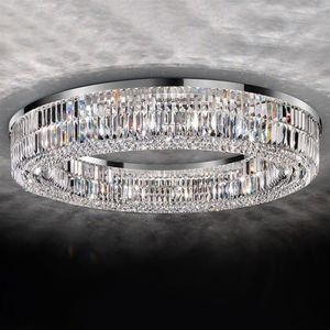 Moderne woonkamer kroonluchters ronde vierkante rechthoek chrome hangende verlichtingsarmaturen kristallen plafond kroonluchter voor slaapkamer270g