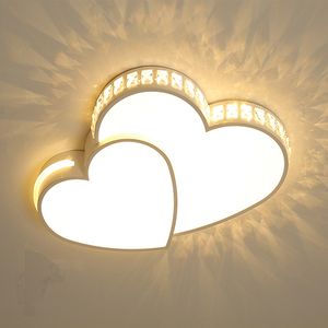 Modernas luces de techo LED para sala de estar, lámpara de cristal nórdico, lámpara creativa para el hogar para niños, iluminación para dormitorio con forma de corazón