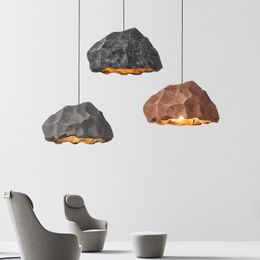 Moderne Loft E27 Led Hanglampen Glans Wabi Sabi Rock Opknoping Lamp Bar Droplight Nordic Eetkamer Opschorten Lamp armatuur