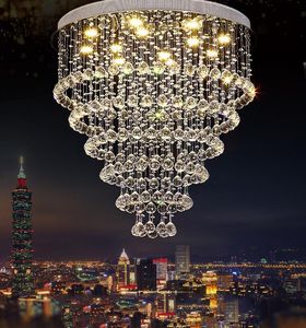 Moderne LED Crystal Kroonluchter Grote K9 Kristallen Plafondverlichting Fixtures Hotel Projecten Traplampen Restaurant Cottage Lights