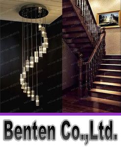 Lustre moderne lustres en cristal escalier longue suspension lampes suspendues luminaires décoratifs pour la maison LLFA178