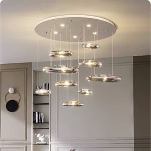 Luxe de luxe de luxe à plafond de luxe lustre salon lustre pavé pavé à LED luminaires en acier luminarias luminarias