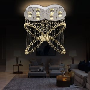 Moderne luxe kristallen kroonluchter vlinder-vormige designlamp indoor hangende verlichting apparatuur voor woonkamer eetkamer
