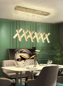 Moderne luxe kristallen LED kroonluchter goud zilveren roestvrijstalen lamp lichaam suspensie licht woonkamer eetkamer hanglamp lamp