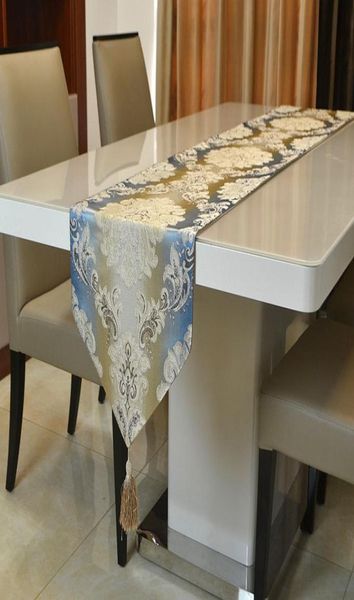 Moderno Luxury European Minimalista Jacqurard Table Runner para mesa de café Tapla de decoración de la mesa de café 32 cm x 180 cm8389283