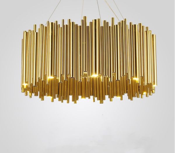 Lustre LED de luxe moderne, éclairage rectangulaire en acier inoxydable doré, luminaire décoratif d'intérieur, idéal pour une salle à manger ou une cuisine, LLFA