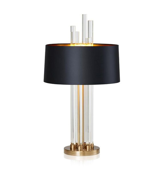 Moderne luxe lumière verre design lampe de Table salon chambre chevet tissu abat-jour éclairage à la maison Fixtrues E27 110240V1444479