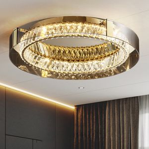 Moderne luxe stijl LED kristallen plafondlamp voor woonkamer slaapkamer eetkamer eetkamer keuken ronde kristallen plafond kroonluchter licht