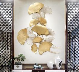 Moderne luxe smeedijzeren muur hangende ginkgo blad ambachten decoratie huis achtergrond muur sticker veranda muurschildering accessoires l174989999