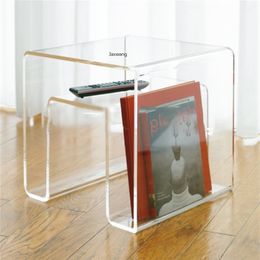 Rack de magazine moderne Rack original transparent Home Acrylique Livre étagère de magazine Simple Côtes de table Sofas Cabinet de lit de chambre à coucher