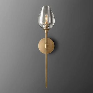 Lampe murale noire mate moderne avec nuance en verre transparent - Assayage d'éclairage élégant de salle de bain pour porche, cuisine, salon - support d'applications murales