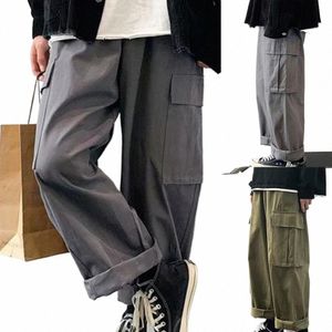 Moderne Mannen Broek 4 Maten Kaki Oversize Cargo Broek Huidvriendelijke 3 Kleuren Mannen Cargo Broek Voor Thuis b3hP #