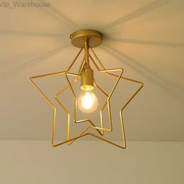Moderne metalen gouden plafondlamp industriële ijzeren plafondlamp decor voor woonkamer slaapkamer gangpad loft E27 huisverlichtingsarmatuur HKD230825