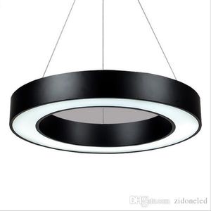 Minimalisme moderne Annulus LED pendentif lumières Suspension suspendu éclairage bureau pendentif lumière mat métal rond goutte luminaires