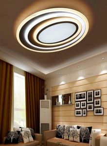 Minimaliste moderne en acrylique LED Plafonds plafonniers Dimmables Loullations pour chambre à coucher 3 Couleur Température de plafond Fixt1532738