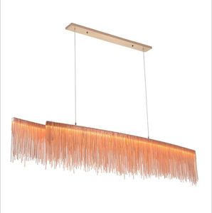 Moderne minimalistische LED -hanglampen Aluminiumketen Kroonluchter Lampophanging Kroonluchters voor Livingroom Restaurant Bar