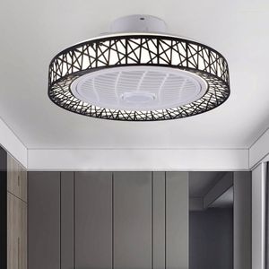 Moderne minimalistische slaapkamerventilatorlamp dimmen voor eetkamer Living LED onzichtbare plafondkroonluchter geïntegreerd