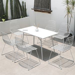 Table et chaises modernes minimalistes noires en plein air des chaises de bureau de salon de jardin extérieur pour meubles de patio de maison country