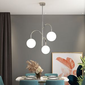 Moderne minimalistische kroonluchter woonkamer slaapkamer hanglamp ijzeren glazen hanglamp voor huisdecoratie kroonluchters