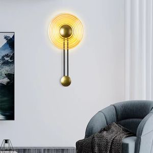 Moderne minimalistische klokvorm wandlamp rond glazen slaapkamer bedlampen woonkamer winkel decor achtergrond sconce