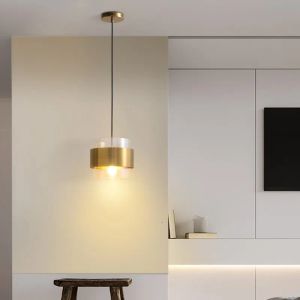 Moderne minimalistische glazen hanglampen eettafel rond barnsteen hangend licht woonkamer slaapkamer keuken bar goud kunst kroonluchter