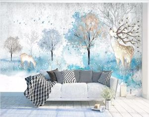 Murales de acuarela pintados a mano minimalistas modernos papel tapiz 3D TV Fondo pintura de pared grande fondos de pantalla para sala de estar Mural papel de pared