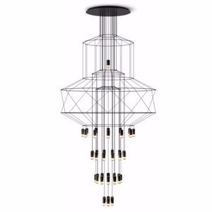 Moderne minimalistische Iron Art Hanglampen DIY Multipoint LED Hangende verlichting met G9 Lamp voor Woonkamer Bar Hotel Decoratief