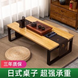 Modernista de balcón de estilo japonés Mesa de café de la ventana de la ventana de tatami Mesa de casa de la casa plegable Mada maciza Zen Mesa baja