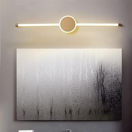 Lampes murales d'intérieur Led minimalistes modernes, miroir de salle de bains, luminaire de maquillage, Design à la mode, blanc chaud, lampe 252P