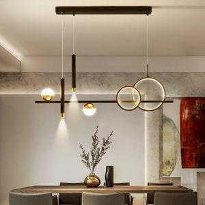 Pendante LED minimaliste moderne avec une lampe à cotation télécommandée pour table de cuisine de salle à manger bureau de décoration de lustre