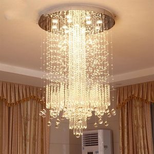 Moderne minimaliste LED vanité long escalier lustre en cristal luminaire pour salon grand luxe el Hall Foyer Lamp3383