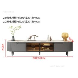 Moderne minimalistische lei tv -stands woonkamer meubels Noordse licht luxe huishoudelijke vloer tv -kast koffietabel combinatie
