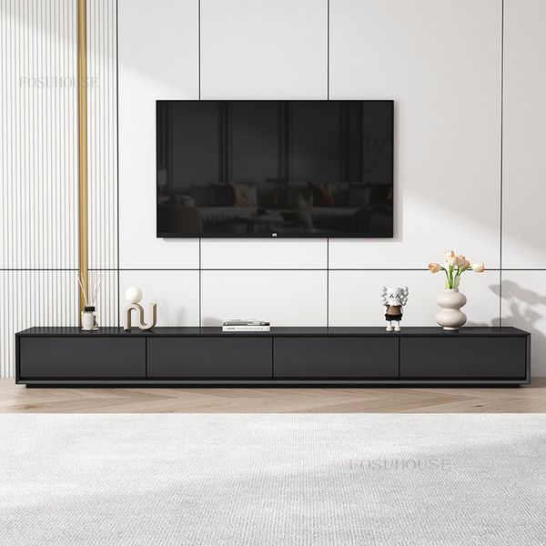 Armoires de télévision en bois minimaliste modernes meubles de salon nordique léger luxe petit appartement plancher la télé