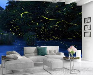 Mural moderno Papel tapiz 3d Papel tapiz 3d para sala de estar Bosque de ensueño Impresión digital HD Papel tapiz decorativo hermoso