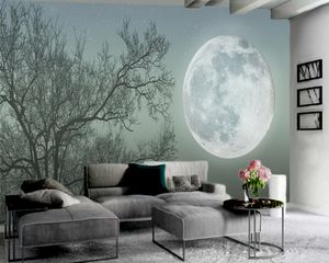 Moderne 3d effect behang fantasie nacht uitzicht stijl woonkamer slaapkamer decoratie landschap muurschildering stickers doek achtergrond muur