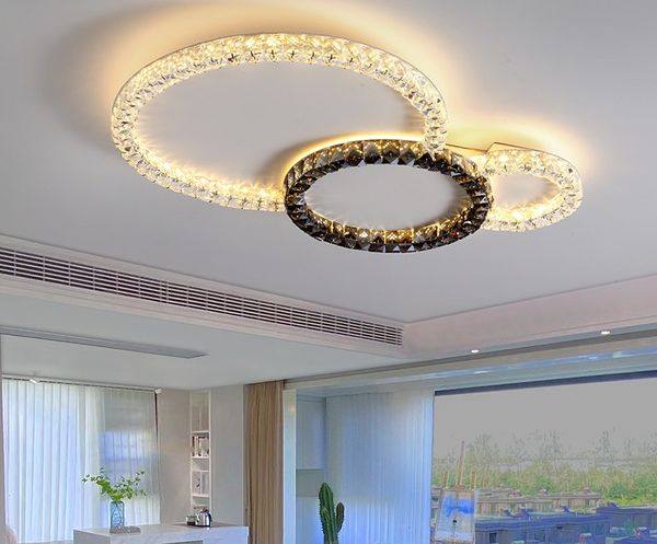 Moderne nouveau luxe cristal ombre cercle Lustre Lustre plafonnier éclairage intérieur décor pour salon chambre lampe principale