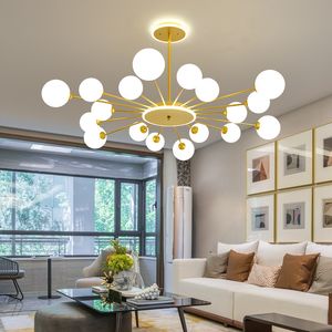 Mélanges de plafond nordique moderne pour la chambre de salon Décoration du salon + luminaire en verre d'éclairage intérieur en verre LED G9