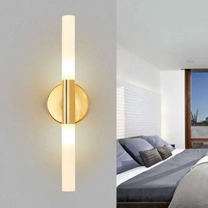 Moderne Nordic Metalen Buis Pijp omhoog Down LED Wandlampen Voor Woonkamer Slaapkamer Foyer Woonkamer Home Restaurant Wandlampen Lamp 210724