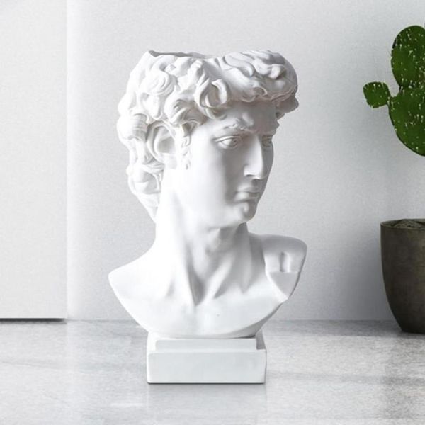 Vase de Portrait créatif de Style nordique moderne, ornements de décoration pour coiffeuse David, seau de rangement, accessoires de décoration pour la maison C01639642