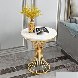 Moderne ronde salontafel in Scandinavische stijl voor huis- en restaurantdecoratie - Metalen cilinder woonkamermeubilair van Homefavor Dhdpk