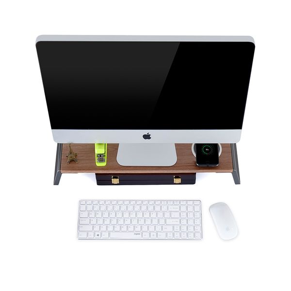 Table de bureau moderne pour ordinateur portable Bureau d'ordinateur accru de bureau multifonctionnel Moniteur de support de charge de chargement stable