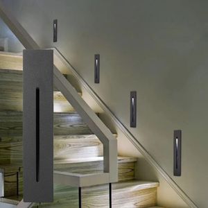 Lampes murales extérieures modernes 3W encastré lampadaire LED AC85-265V intérieur IP65 extérieur IP65 coin escalier lumières escaliers marches escalier couloir escalier crestech168