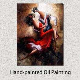 Moderne schilderijen abstracte Spaanse tango handgeschilderde canvas kunst vrouwen foto voor el pub bar muur decor243o