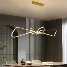 Chandelier de pendentif moderne pour salle à manger de bureau cuisine Aluminium vague lustère avides d'éclairage de lustre moderne2029
