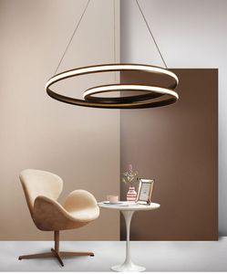Lampes suspendues modernes lustres en aluminium pour salon chambre salle à manger lampes suspendues minimalisme noir blanc fini 110v 220v