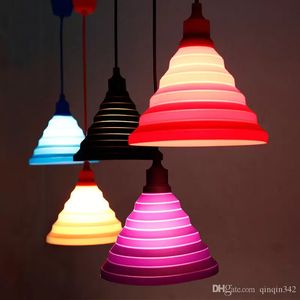 Lampes suspendues modernes en Silicone, lampes simples et colorées, Design à faire soi-même, abat-jour modifiable, douze couleurs, support E27