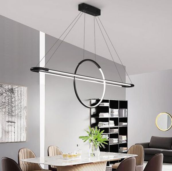 Lampes suspendues modernes pour salon salle à manger cercle anneaux corps en aluminium acrylique LED plafonniers MYY